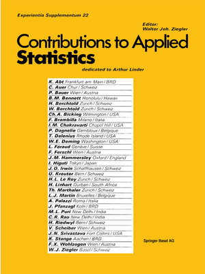 cover image of Contribution to Applied Statistics